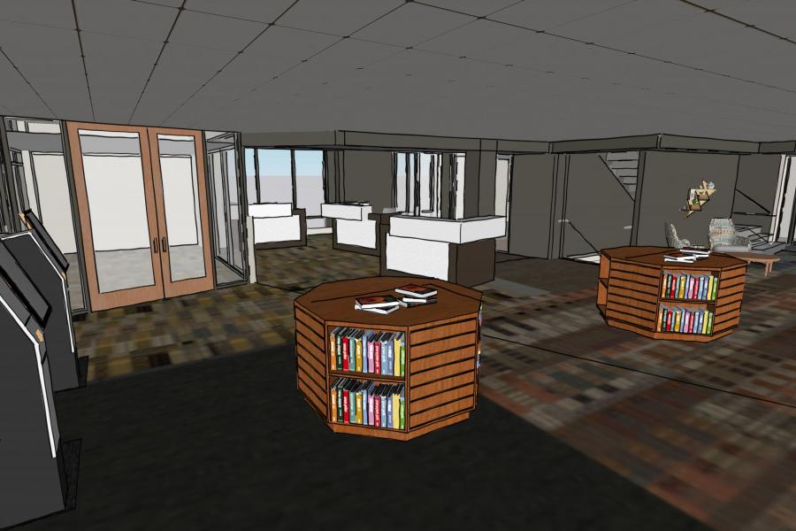 一个新的大厅和一楼入口将迎接图书馆的游客.